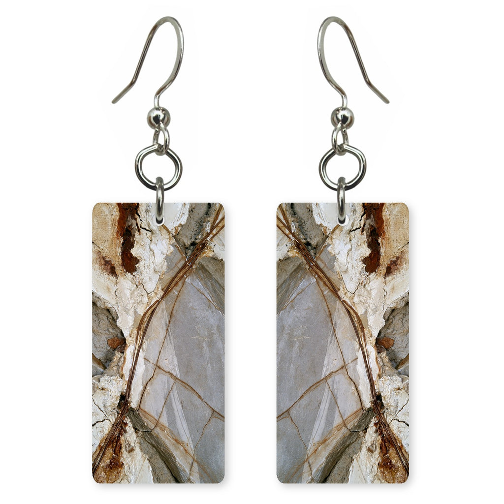 Rust and White Honesty Earrings | FWX556