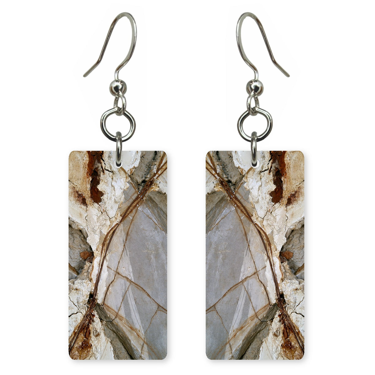 Rust and White Honesty Earrings | FWX556