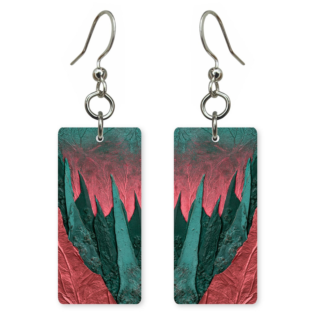 Teal-Edged Pink Defiance Earrings | FWX567