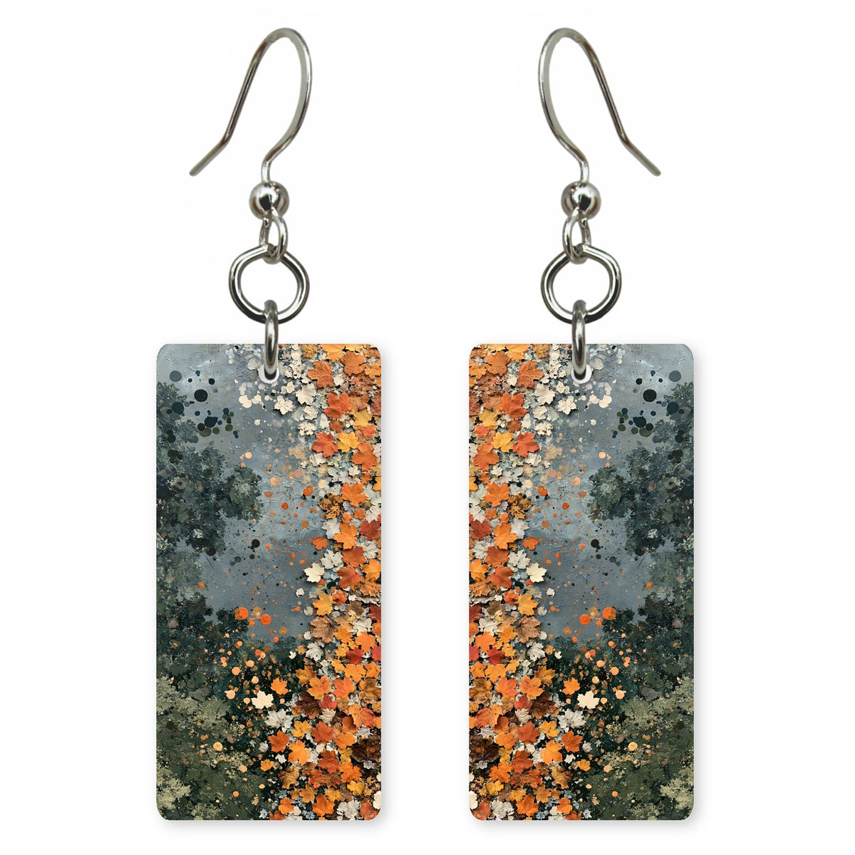 Orange Curiosity on Slate Earrings | FWX571