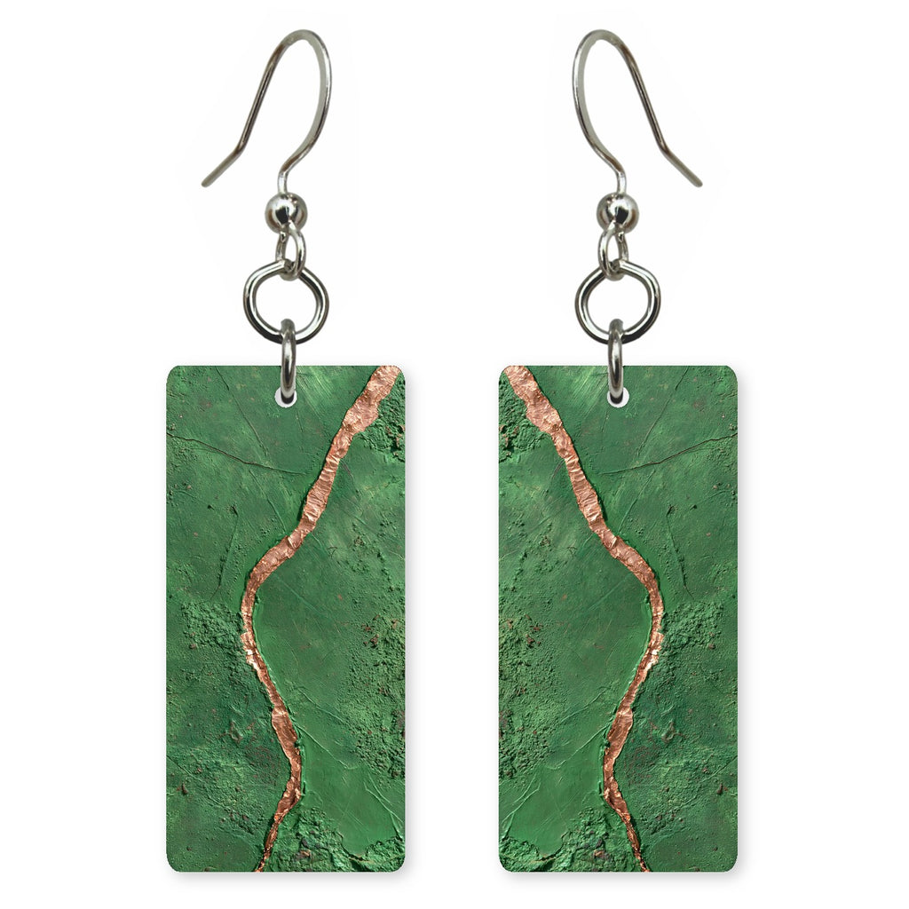 Green and Copper Trust Earrings | FWX581