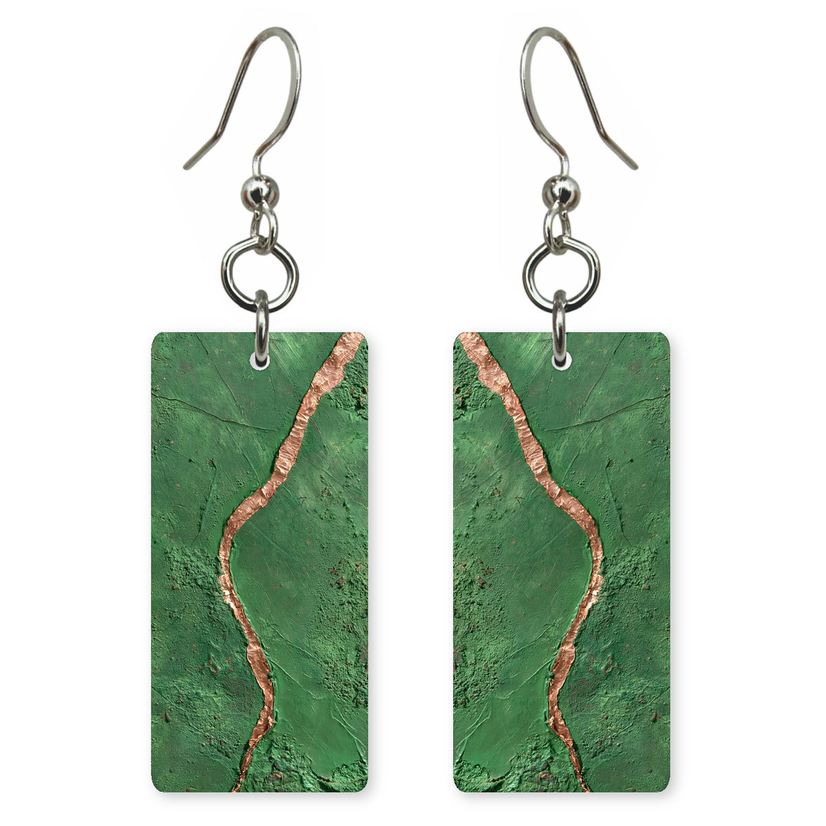 Green and Copper Trust Earrings | FWX581