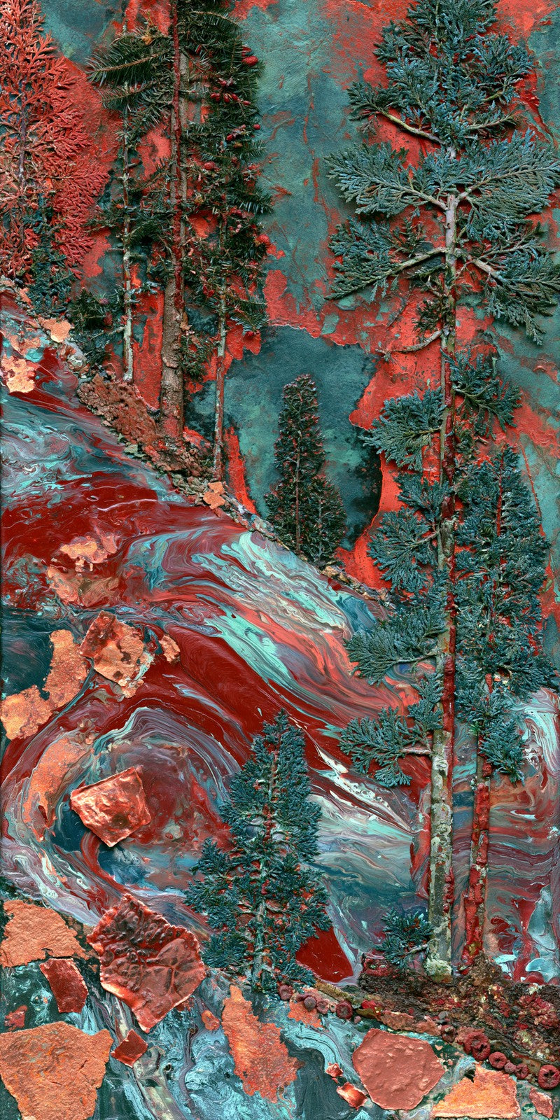 Red Intensity Against Teal Earrings | FWX582