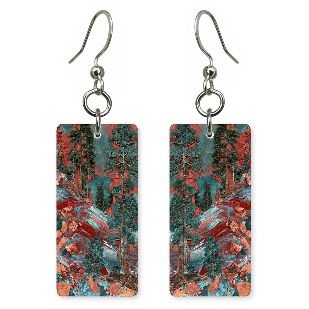 Red Intensity Against Teal Earrings | FWX582