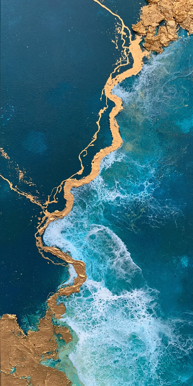 Gold Hope Through Navy Earrings | FWX625