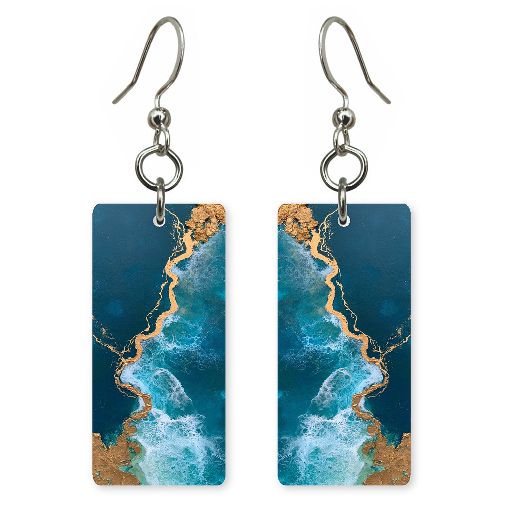 Gold Hope Through Navy Earrings | FWX625