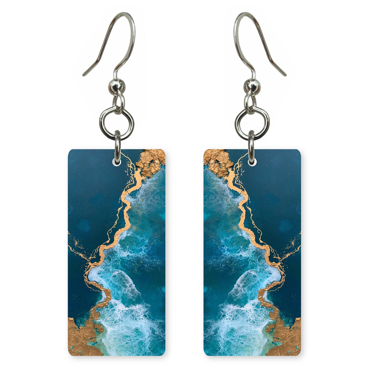Gold Hope Through Navy Earrings | FWX625