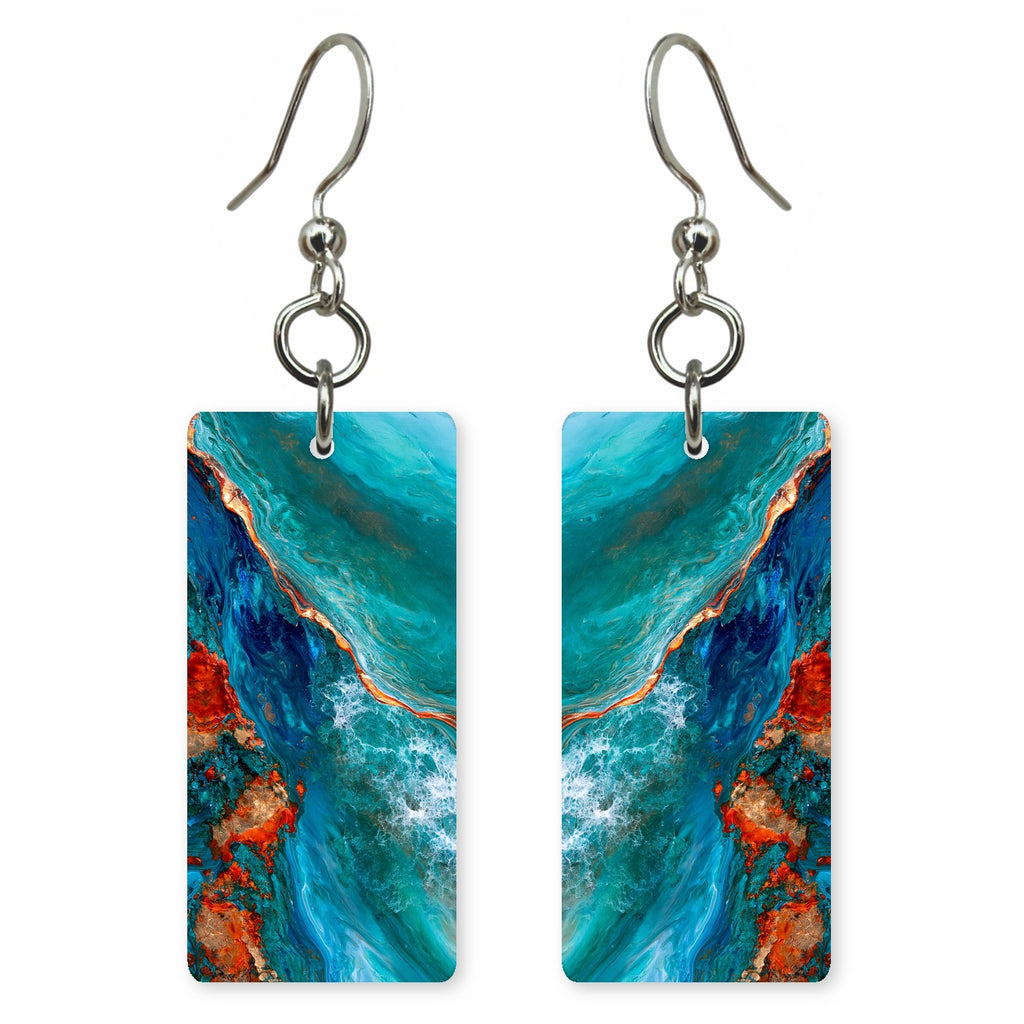 Teal Gold-Edged Courage Earrings | FWX656