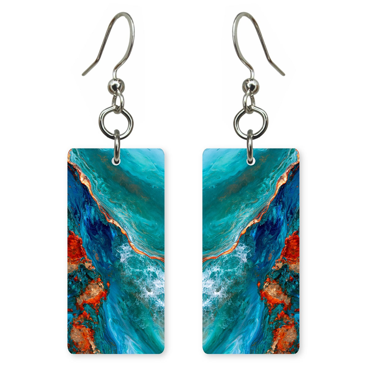 Teal Gold-Edged Courage Earrings | FWX656
