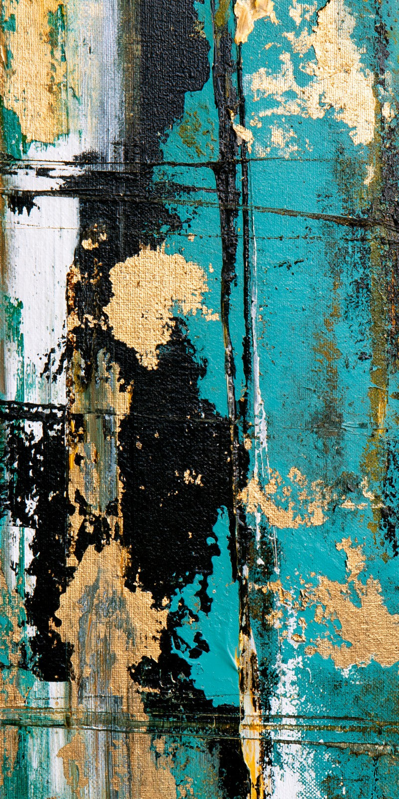 Teal Black Gilded Upheaval Earrings | FWX657