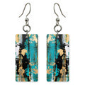 Teal Black Gilded Upheaval Earrings | FWX657