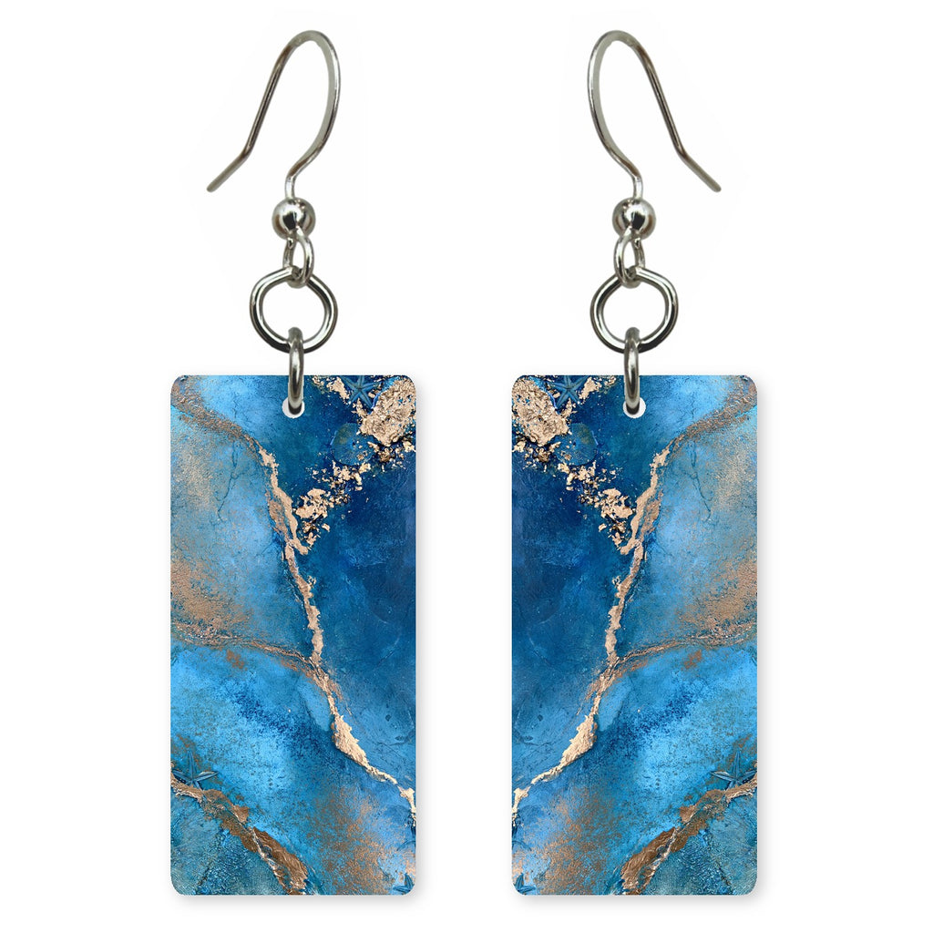Cobalt Gold-Mended Heart Earrings | FWX662
