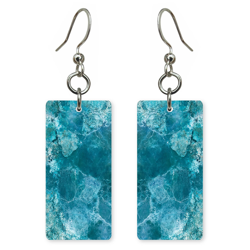 Teal Marbled Contemplation Earrings | FWX667