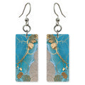 Gold-Veined Teal Mending Earrings | FWX674
