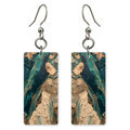 Umber Teal Heavy Heart Earrings | FWX681