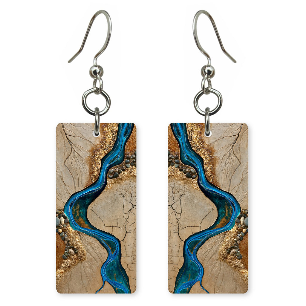 Cobalt Trust in Gold Earrings | FWX709