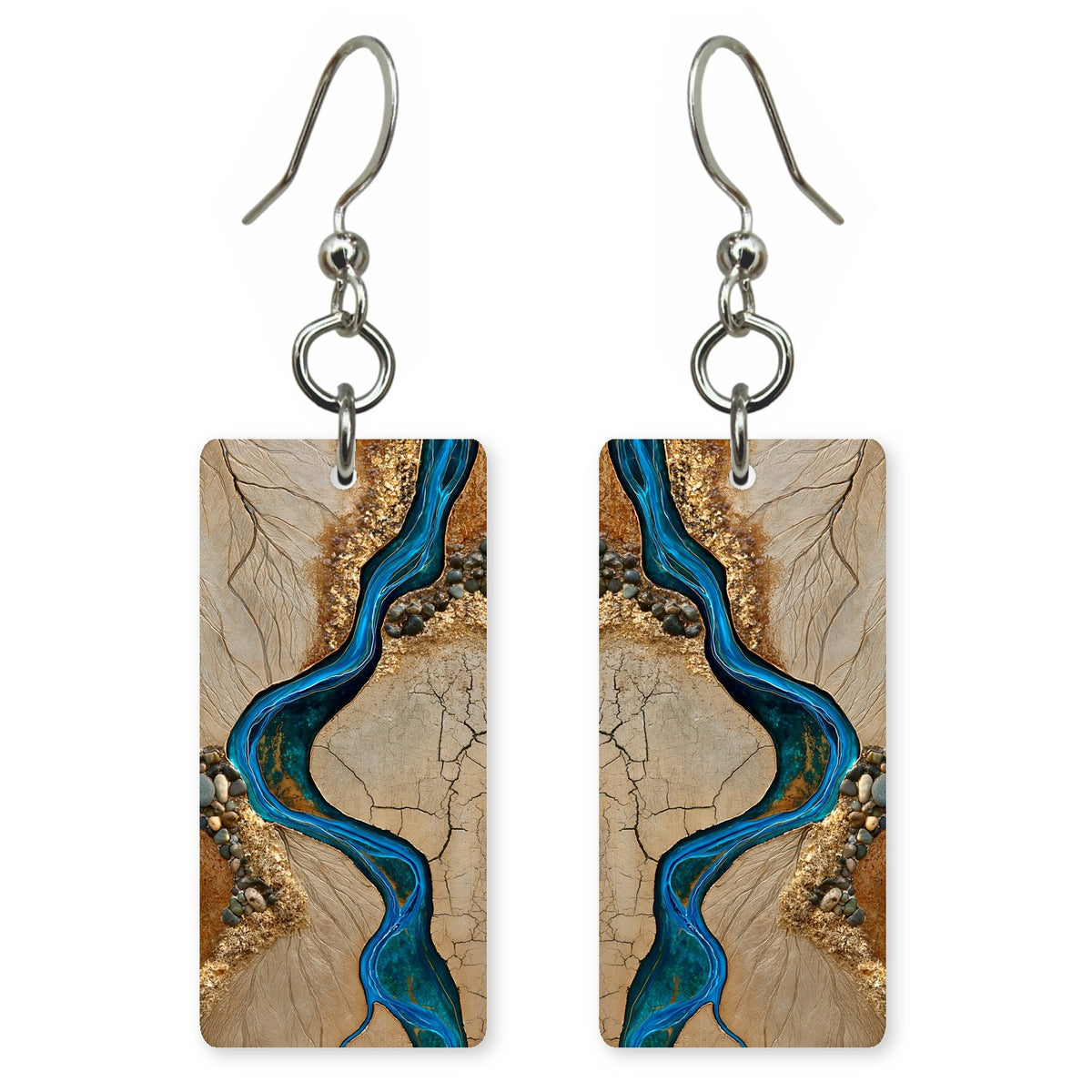Cobalt Trust in Gold Earrings | FWX709