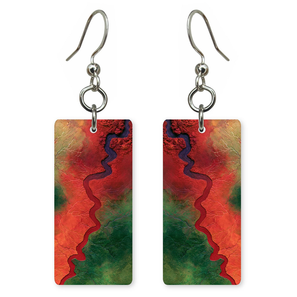 Poppy Red Meets Moss Earrings | FWX714