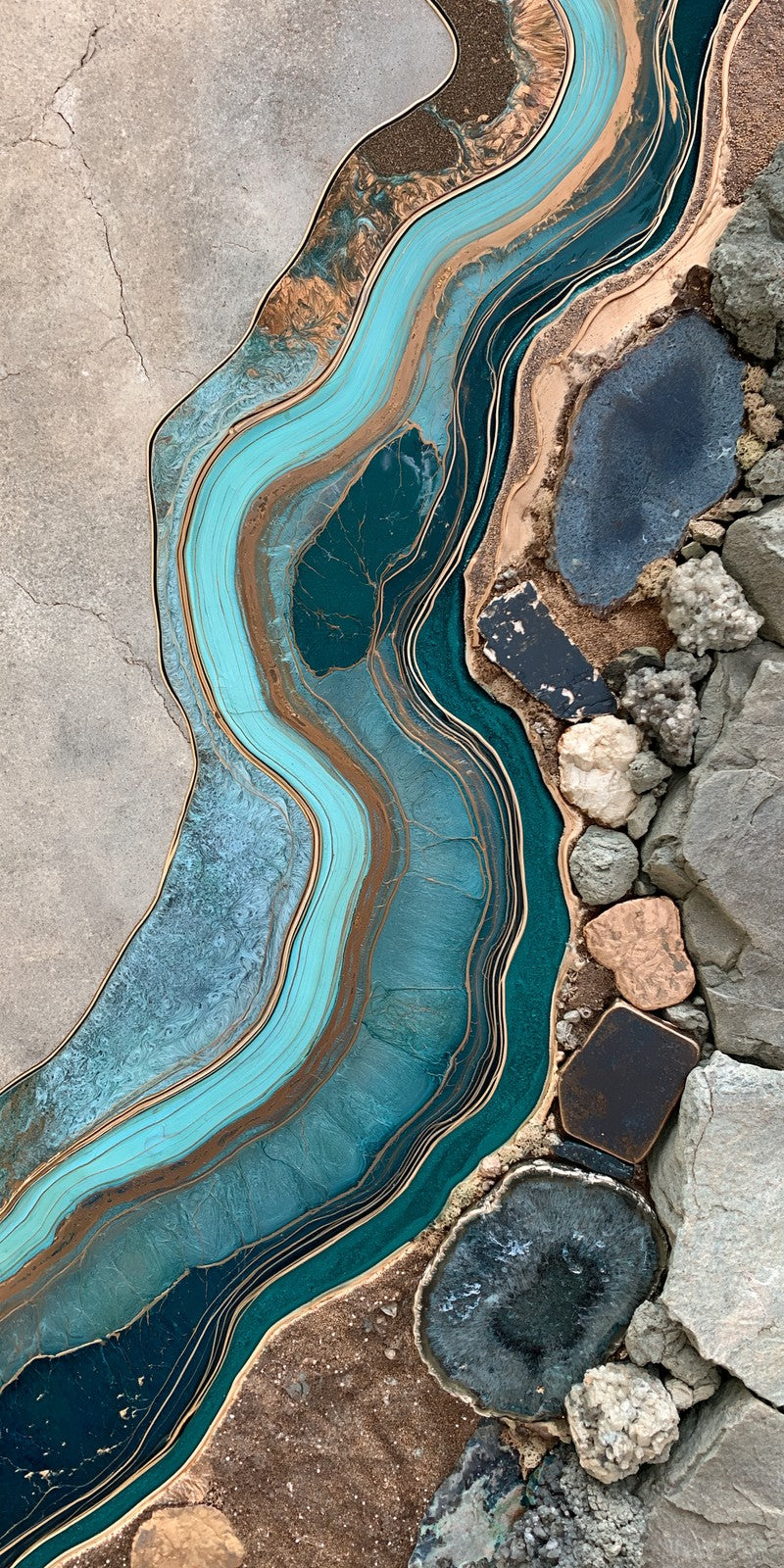 Geode Teal Reverence Earrings | FWX716