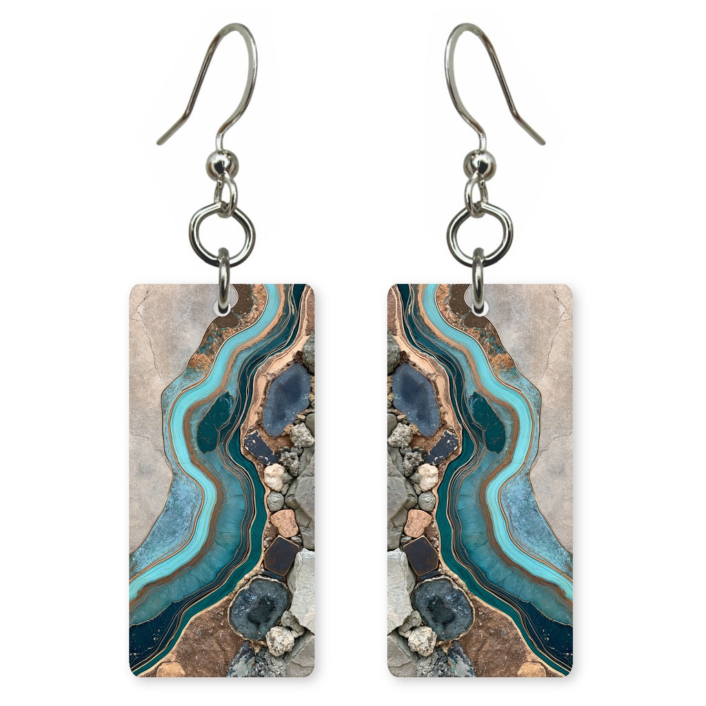 Geode Teal Reverence Earrings | FWX716