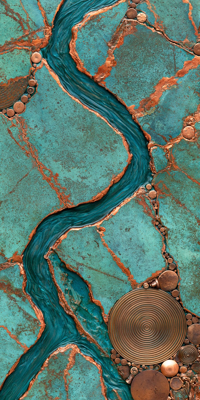 Teal Resilience Copper-Seamed Earrings | FWX717