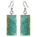 Gold Freedom Brushed Teal Earrings | FWX727