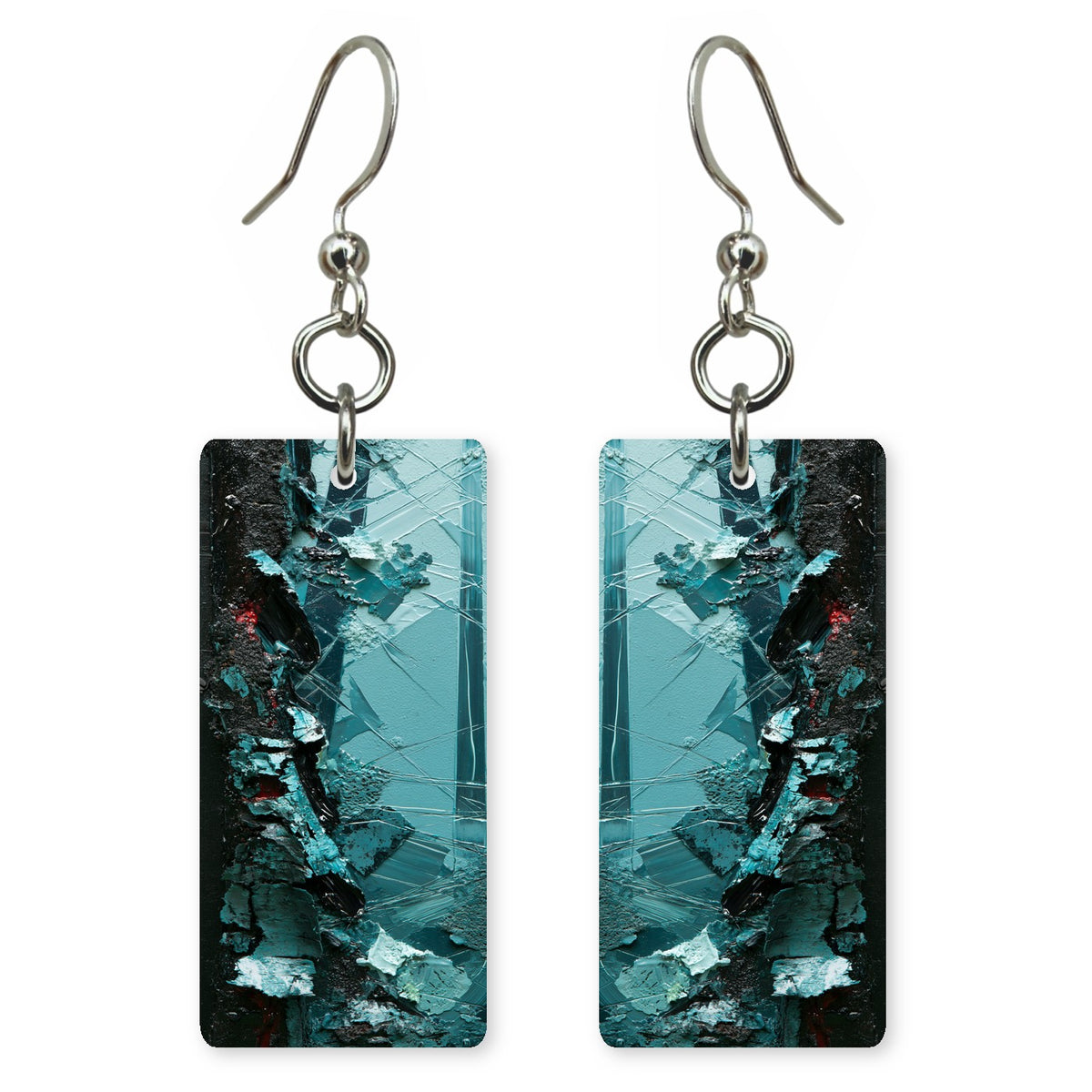 Shattered Teal Upheaval Earrings | FWX743