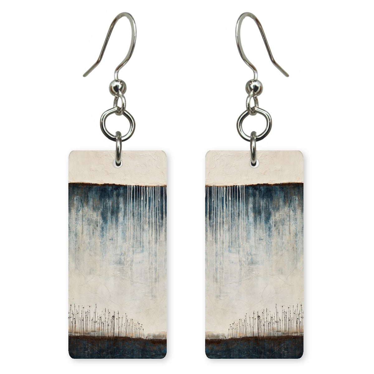 Indigo Rain Over Cream Earrings | FWX744