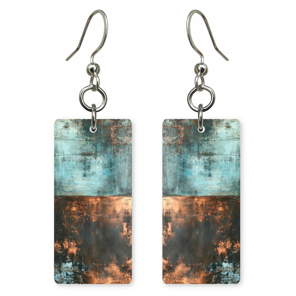 Copper and Aqua Reckoning Earrings | FWX754