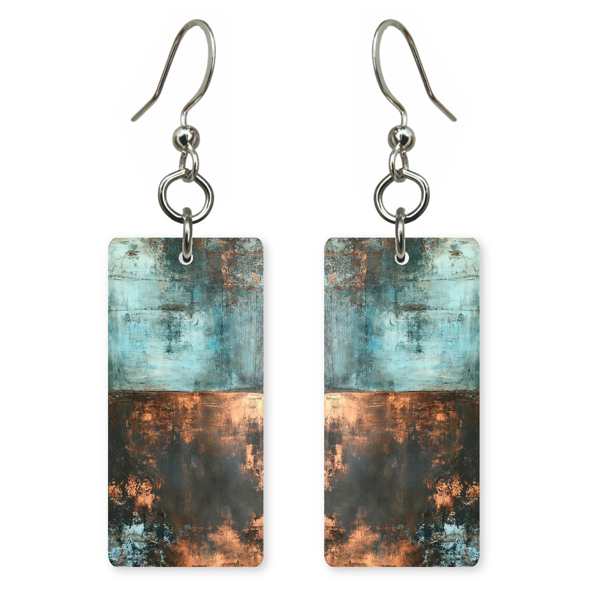 Copper and Aqua Reckoning Earrings | FWX754
