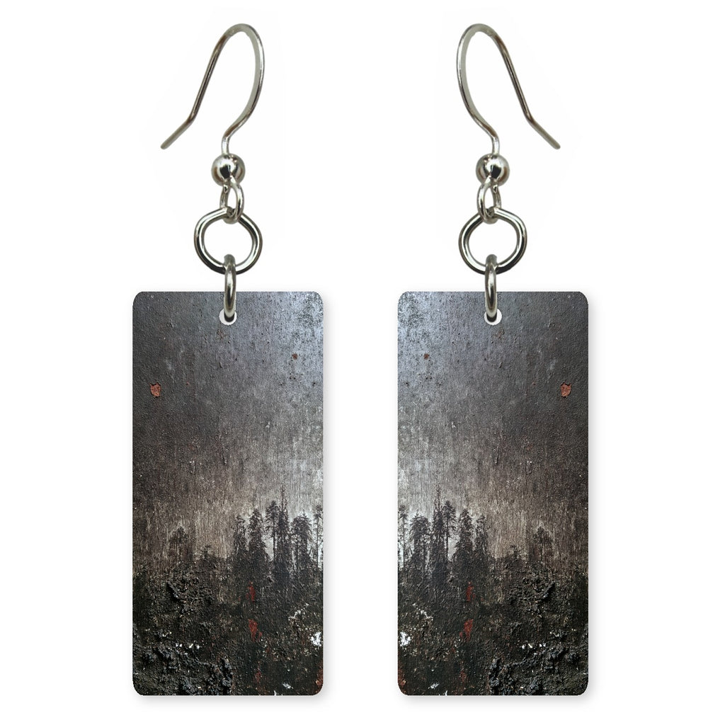 Charcoal Gravity Felt Earrings | FWX759