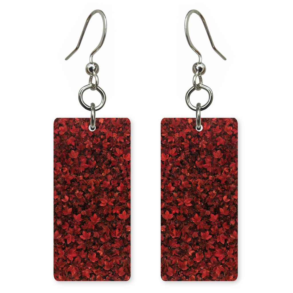 Wine Red Heavy Heart Earrings | FWX76