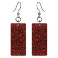 Wine Red Heavy Heart Earrings | FWX76