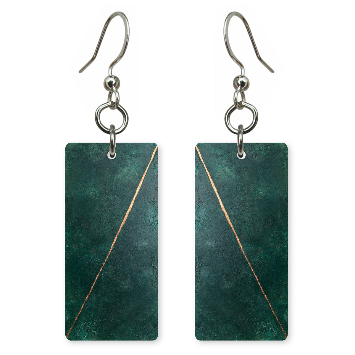 Hunter Green Gold Mending Earrings | FWX778