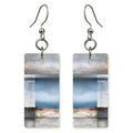 Steel Blue Horizon Contemplation Earrings | FWX783