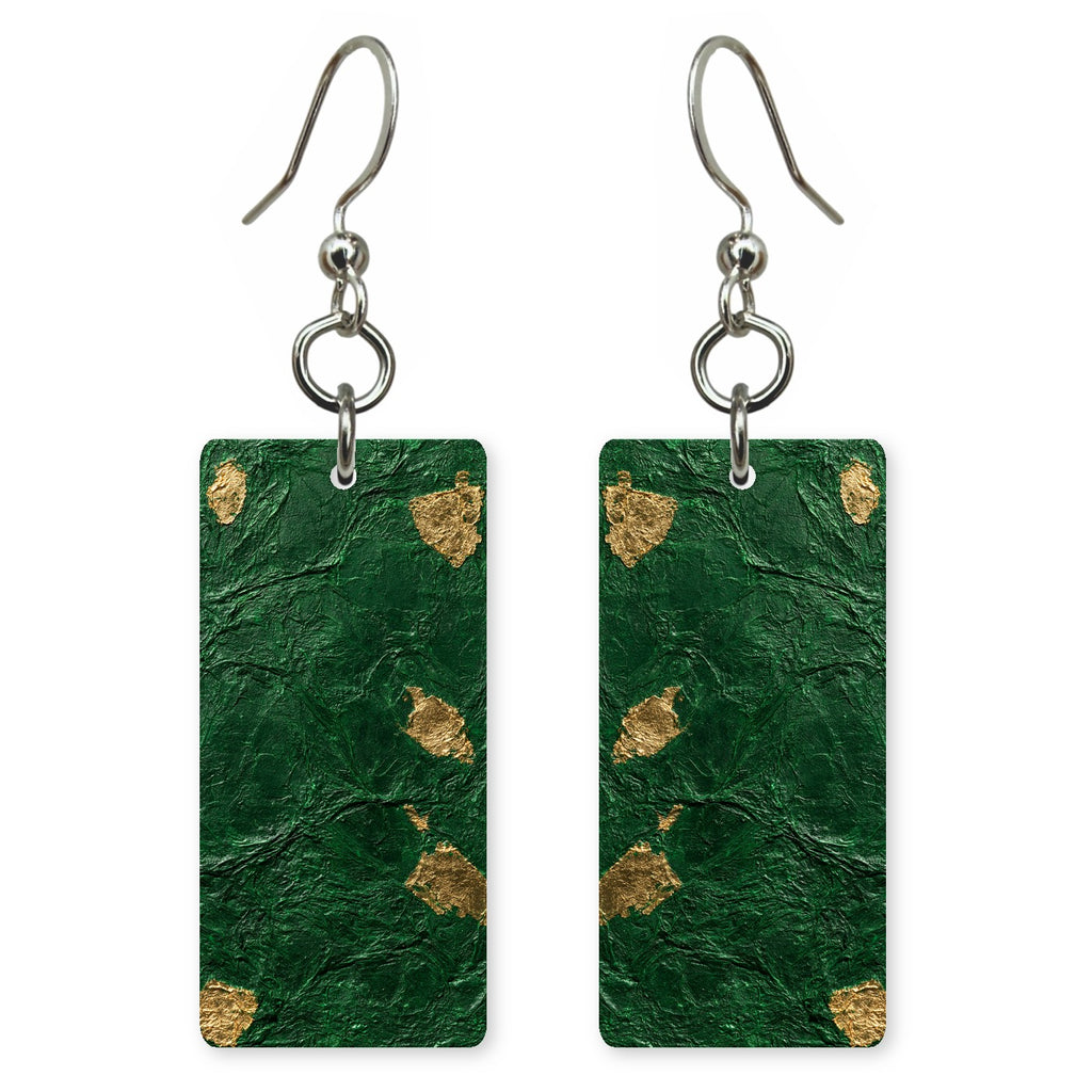 Emerald Pride Gilded Earrings | FWX803