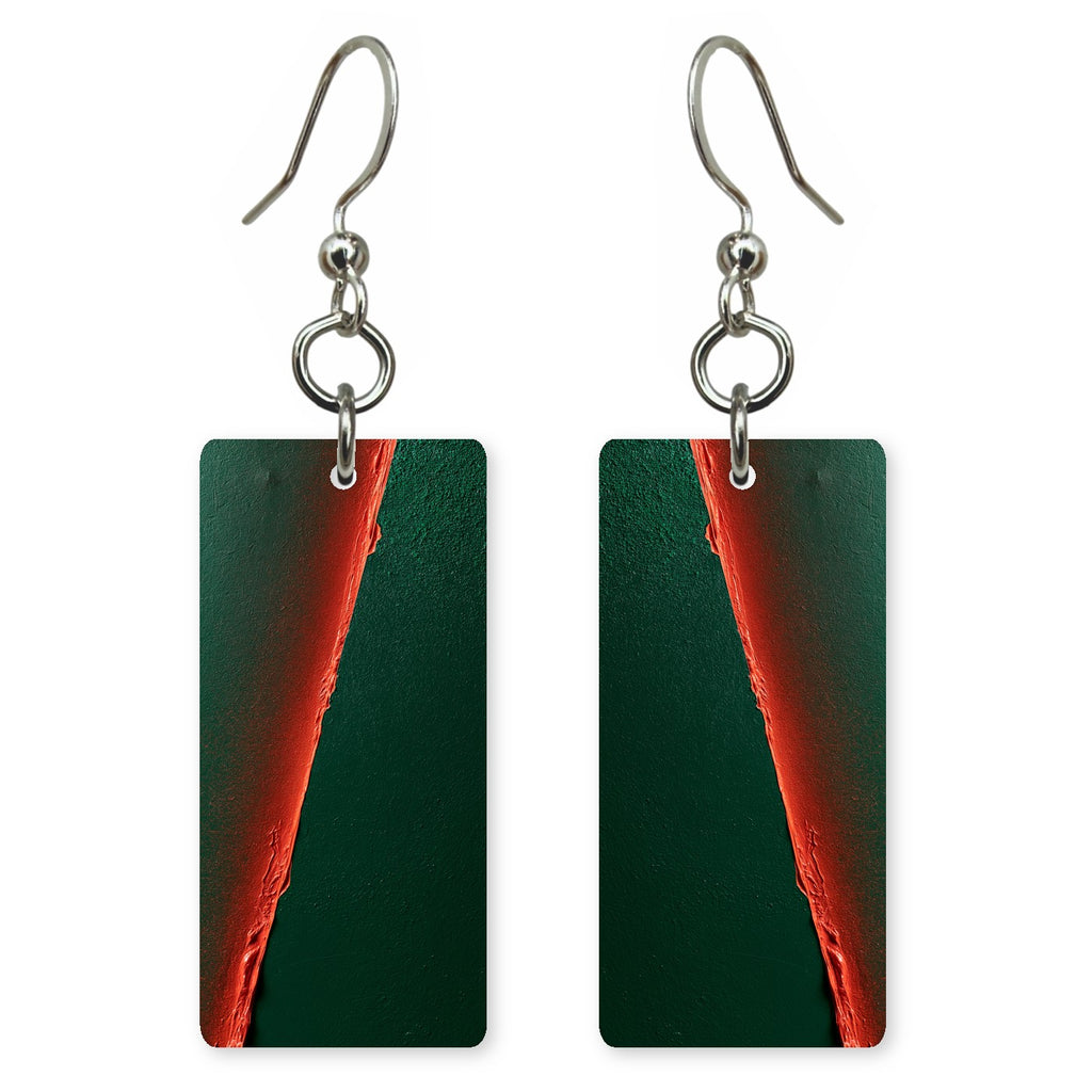 Red Edge Green Defiance Earrings | FWX805