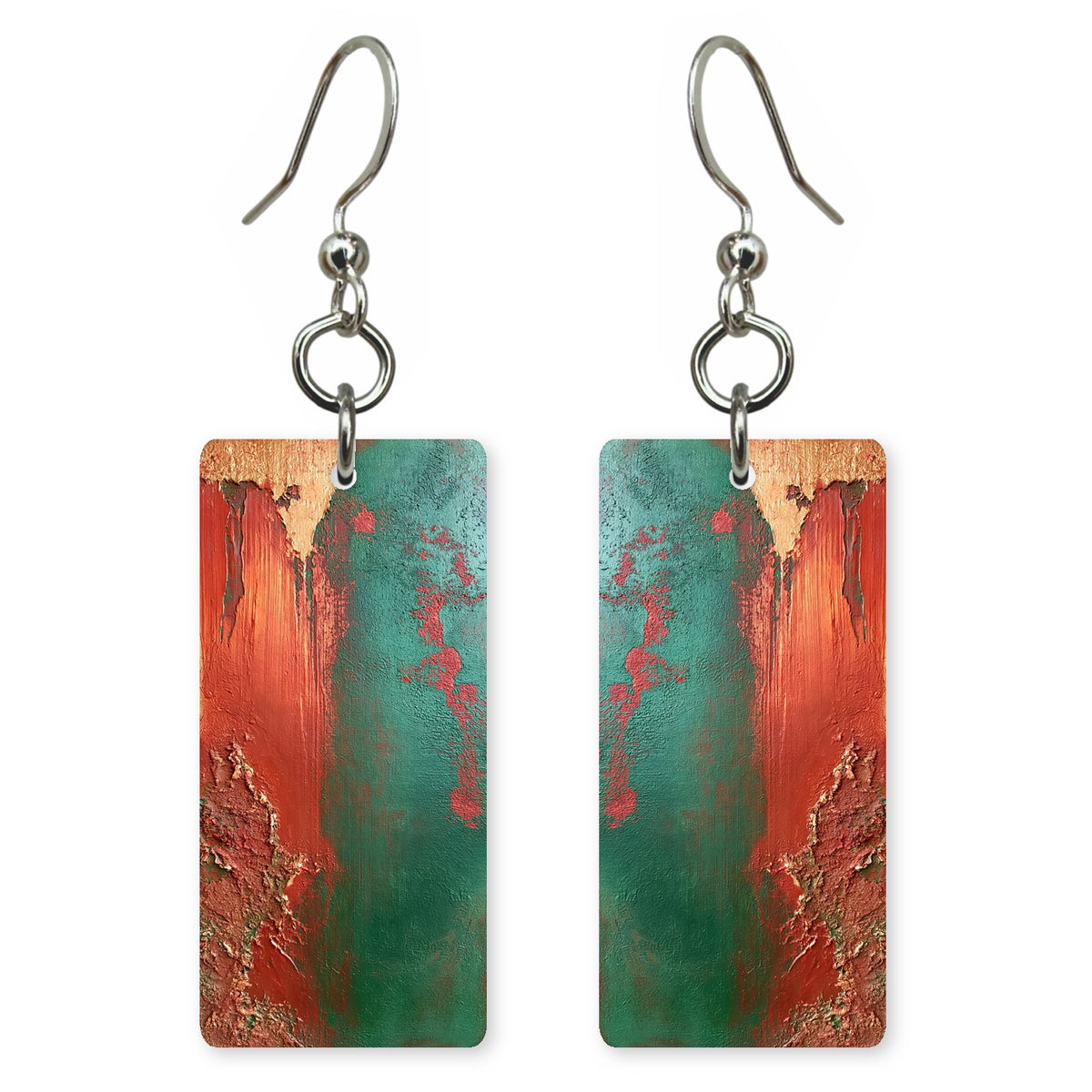 Teal Defiance Red-Peeled Earrings | FWX830
