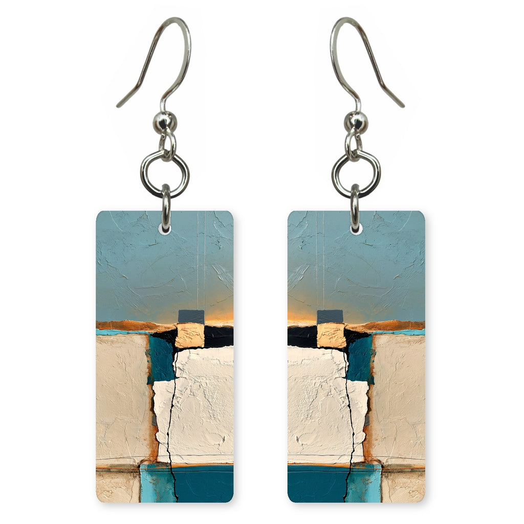 Cream and Cerulean Mending Earrings | FWX864