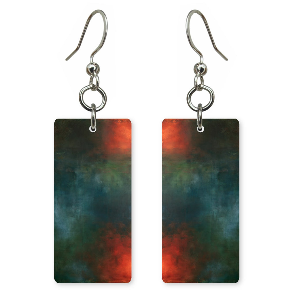 Crimson and Teal Unease Earrings | FWX866