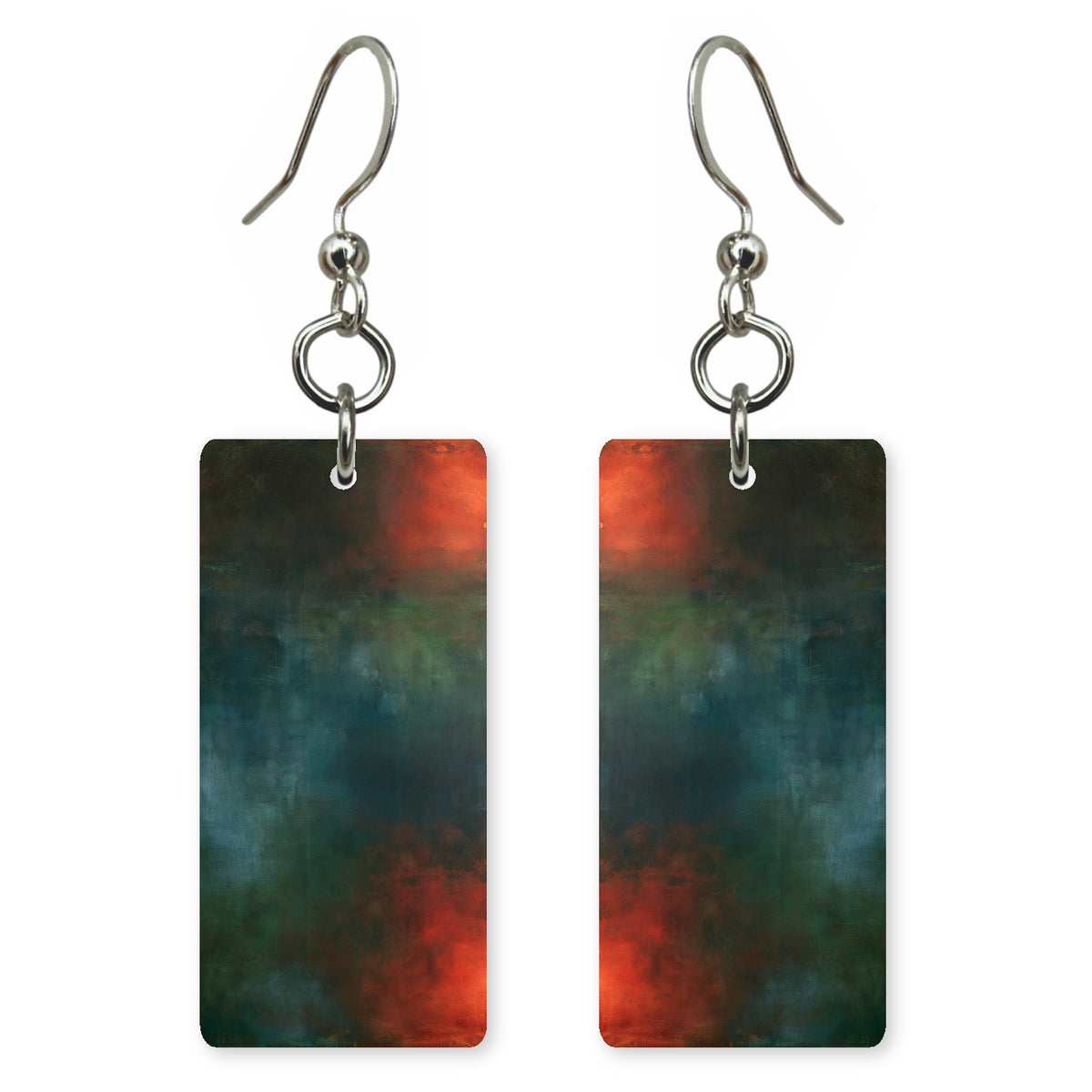 Crimson and Teal Unease Earrings | FWX866
