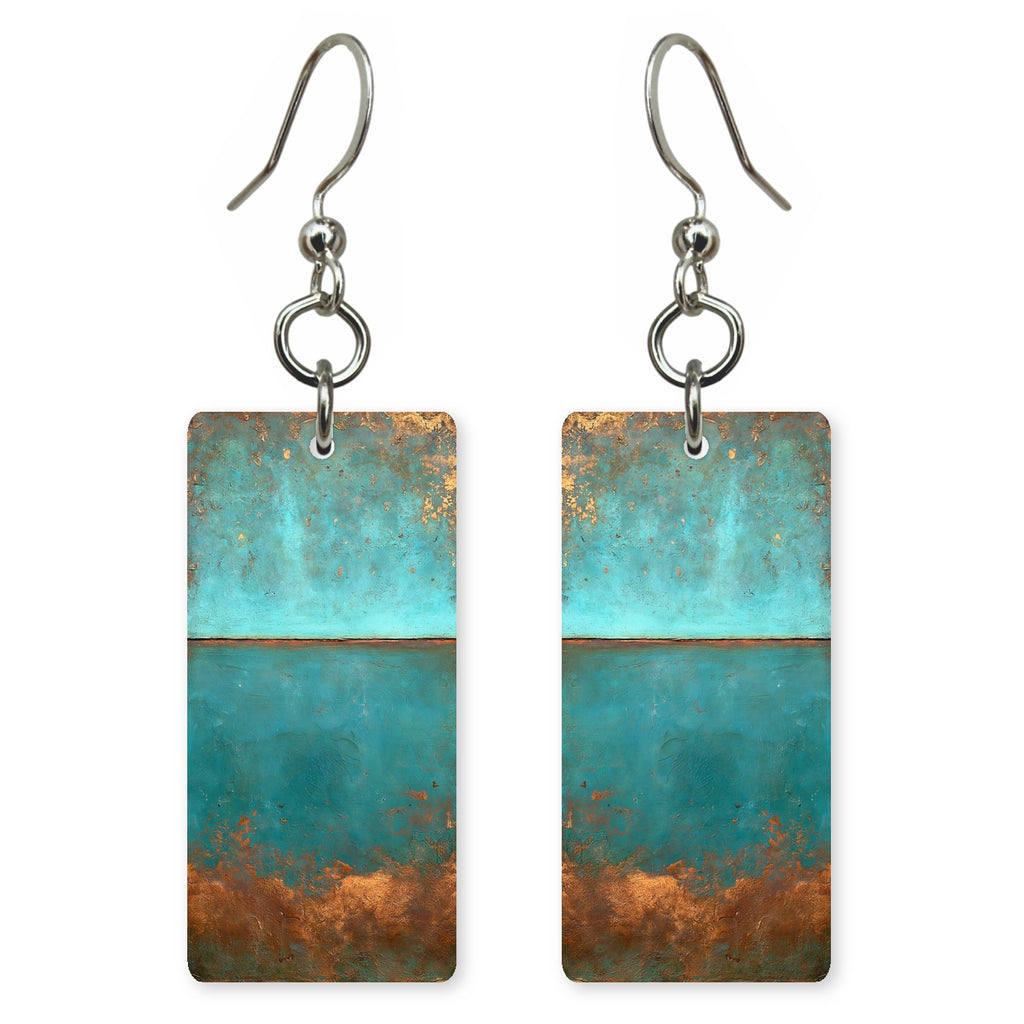 Turquoise and Copper Peace Earrings | FWX872