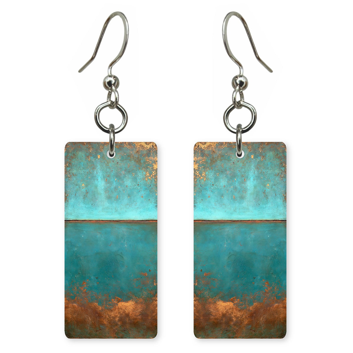 Turquoise and Copper Peace Earrings | FWX872