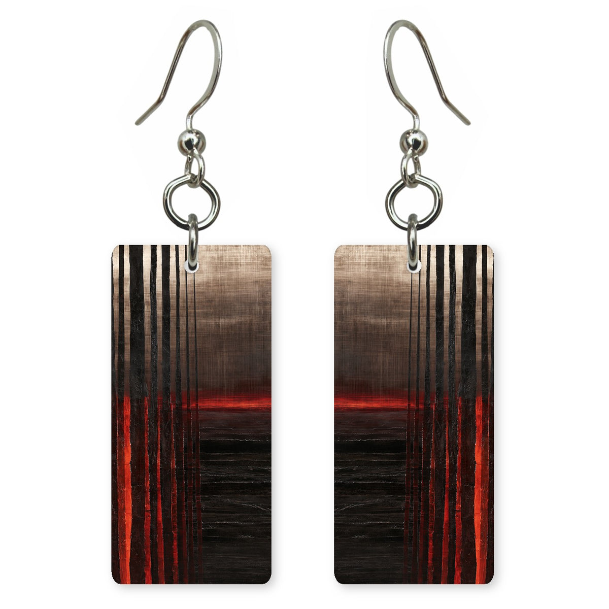 Red Anger on Black Earrings | FWX882