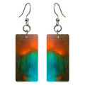 Tangerine Sky Teal Relief Earrings | FWX887