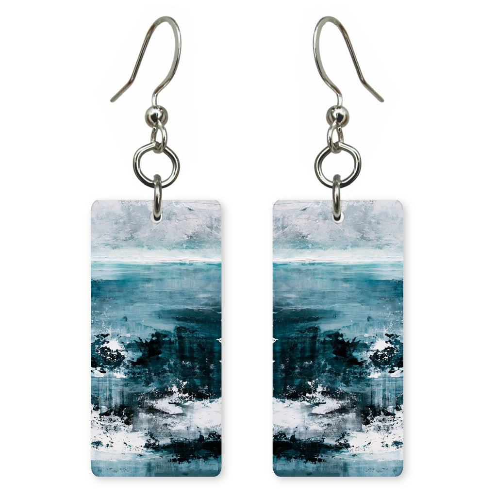 Slate and Teal Turbulence Earrings | FWX958