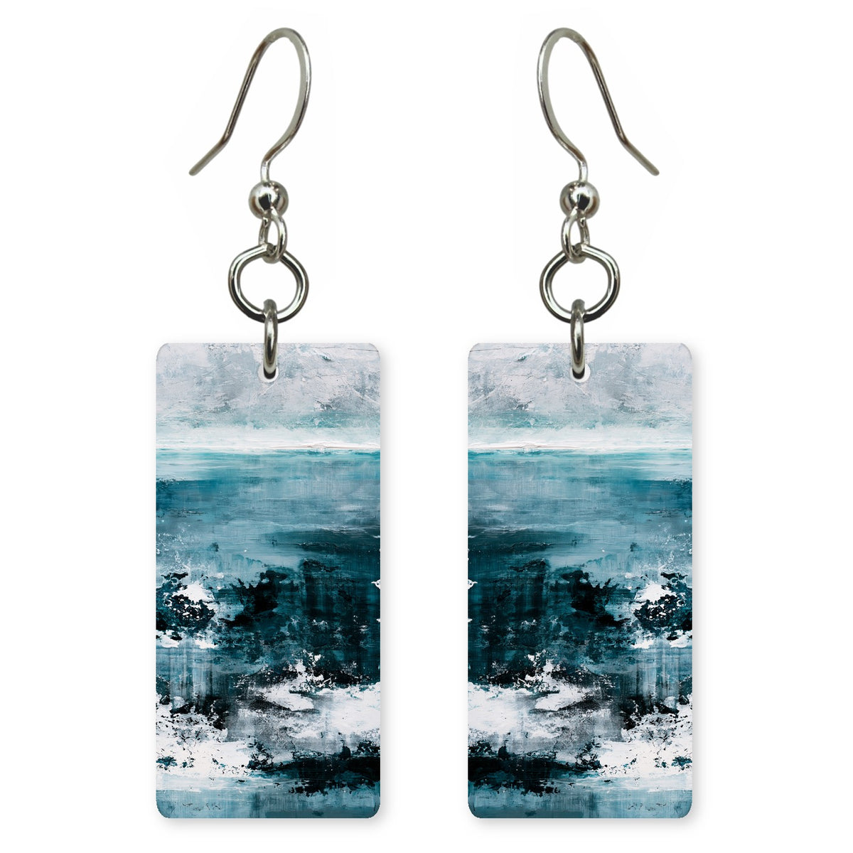 Slate and Teal Turbulence Earrings | FWX958