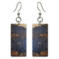 Navy Stone Heavy Heart Earrings | FWX964