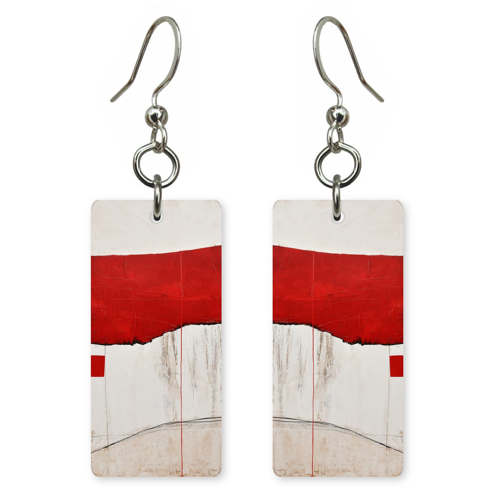 Red Defiance on White Earrings | FWX990