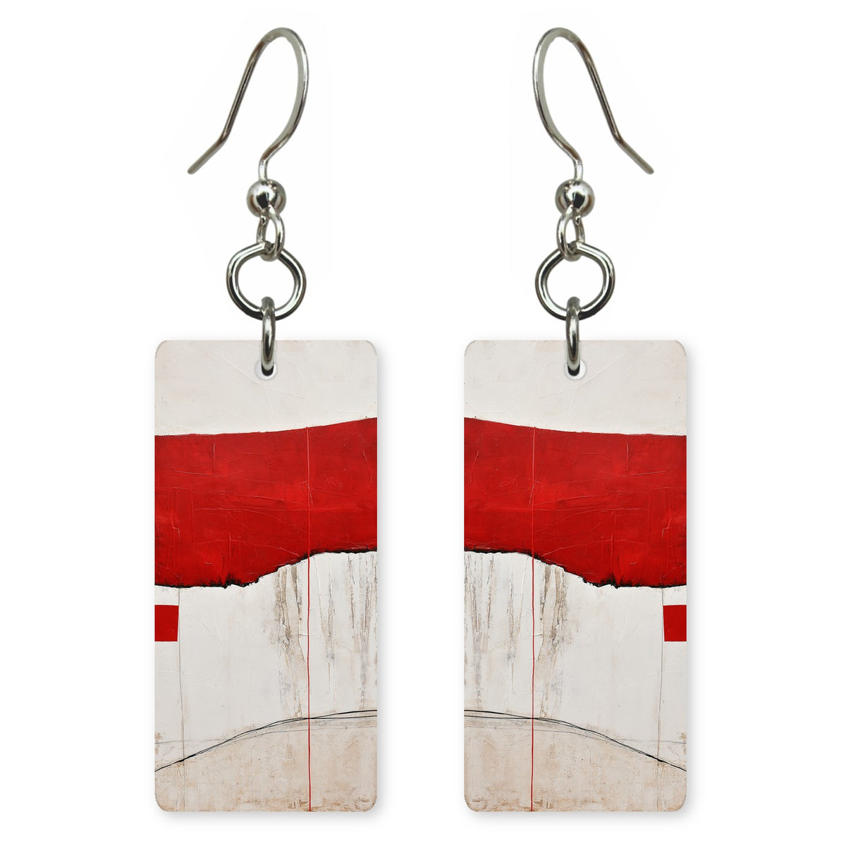 Red Defiance on White Earrings | FWX990